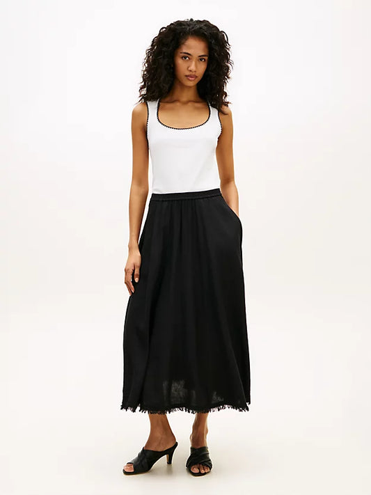 Contrast Stitch Ribbed Slim Tank Top