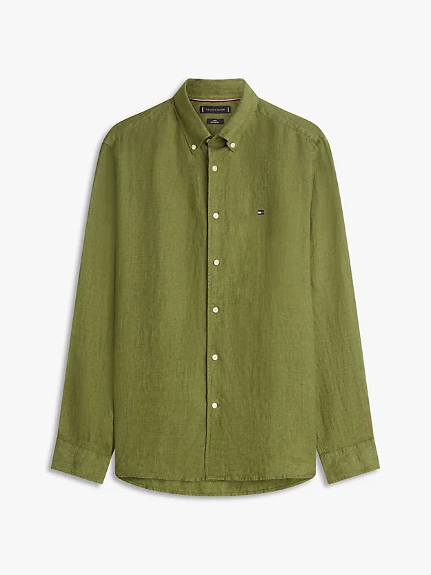Regular Fit Washed Pure Linen Shirt