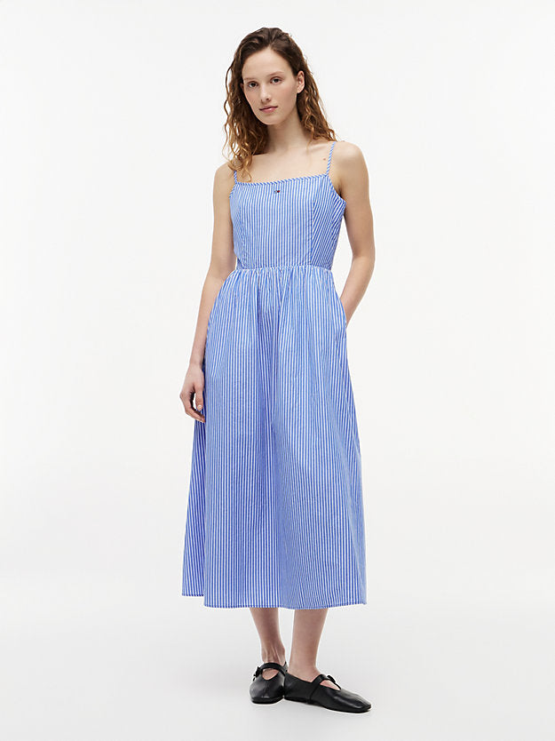 Crinkle Poplin Strap Maxi Dress