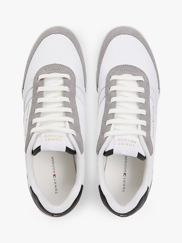 Mixed Texture Cupsole Trainers WiLeather