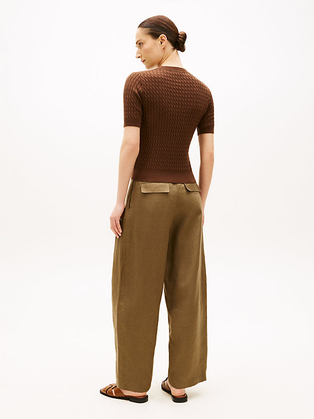 Cable Knit Short Sleeve Jumper