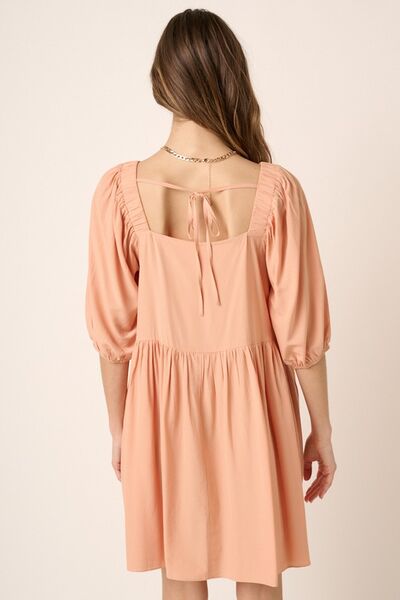 Mittoshop Mini-Kleid mit Biesen-Detail und Bindebändern