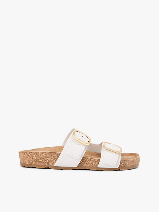 Leather Double Strap Cork Sandals