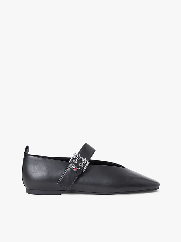 Leather Buckle Ballerinas