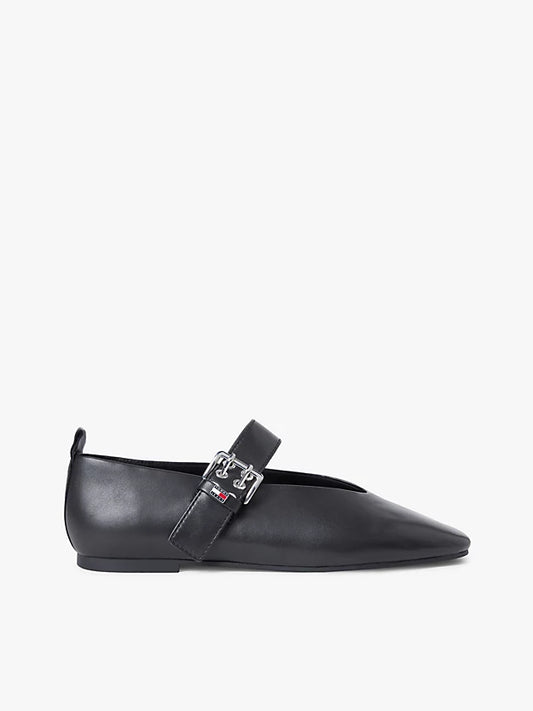 Leather Buckle Ballerinas
