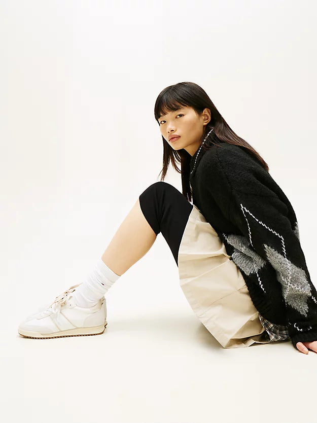 Leather Low Profile Serrated Trainers
