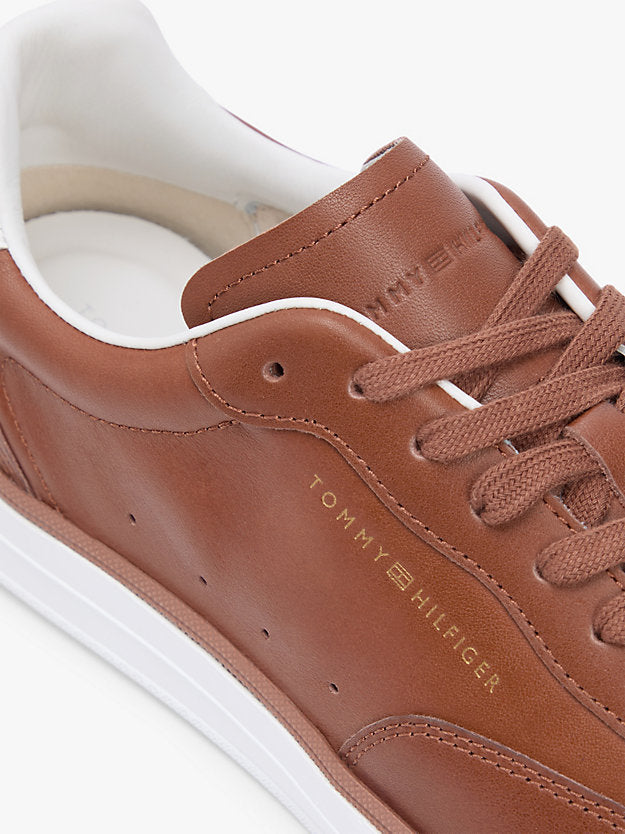 Luxe Metallic Logo Leather Trainers