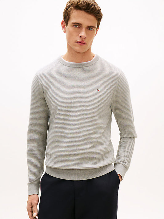 Textured Knit Crew Neck Jumper