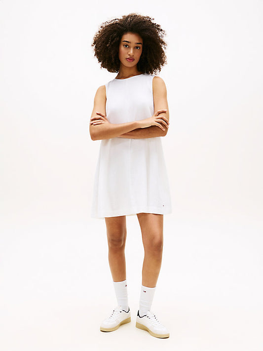 Slim Linen Blend Mini A-Line Dress