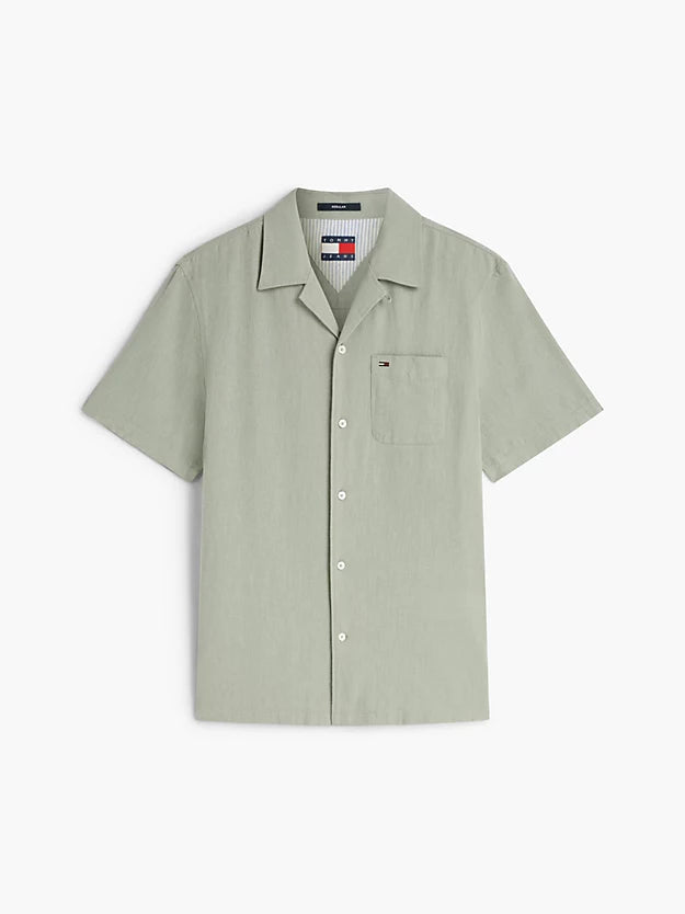 Regular Fit Linen Blend Short Sleeve Shirt