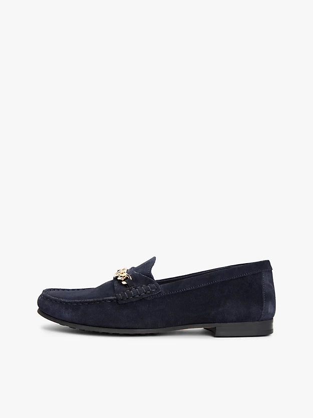Suede Chain Penny Loafers
