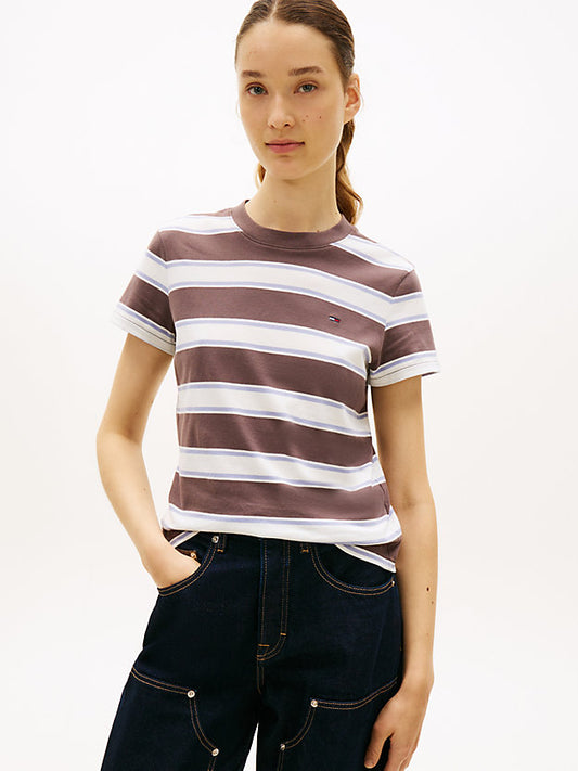 Flag Embroidery Jersey Crew Neck T-Shirt