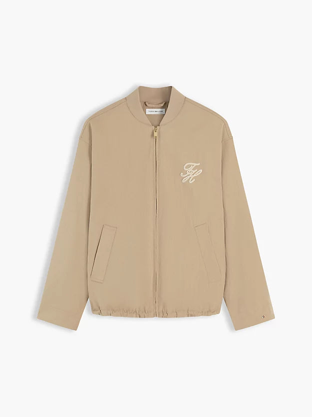Logo Appliqué Twill Bomber Jacket