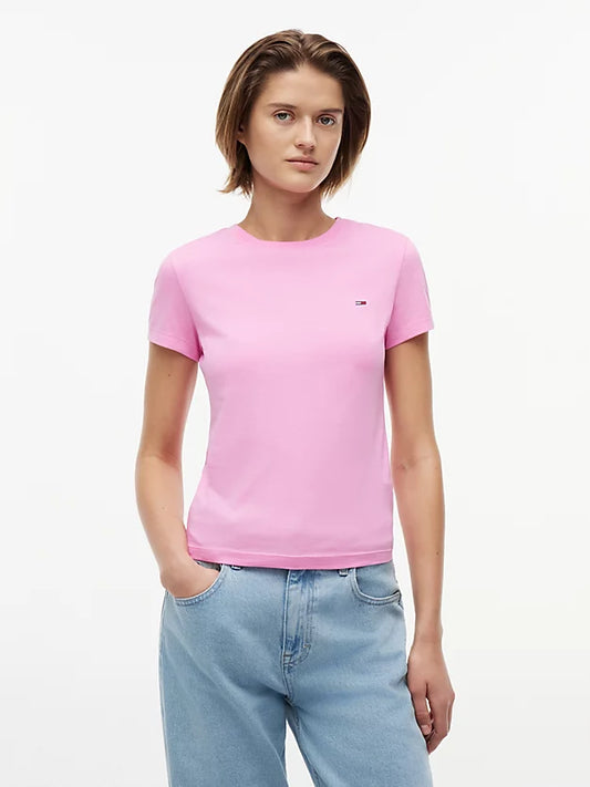 Flag Embroidery Slim Crew Neck T-Shirt