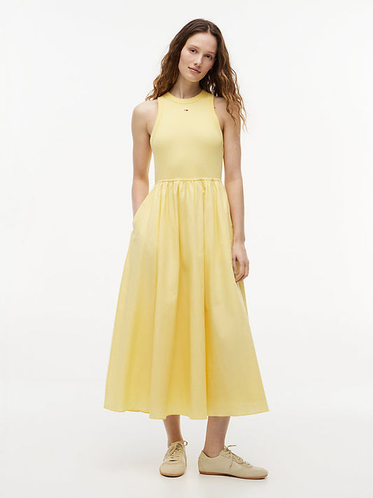 Slim Sleeveless Poplin Maxi Dress