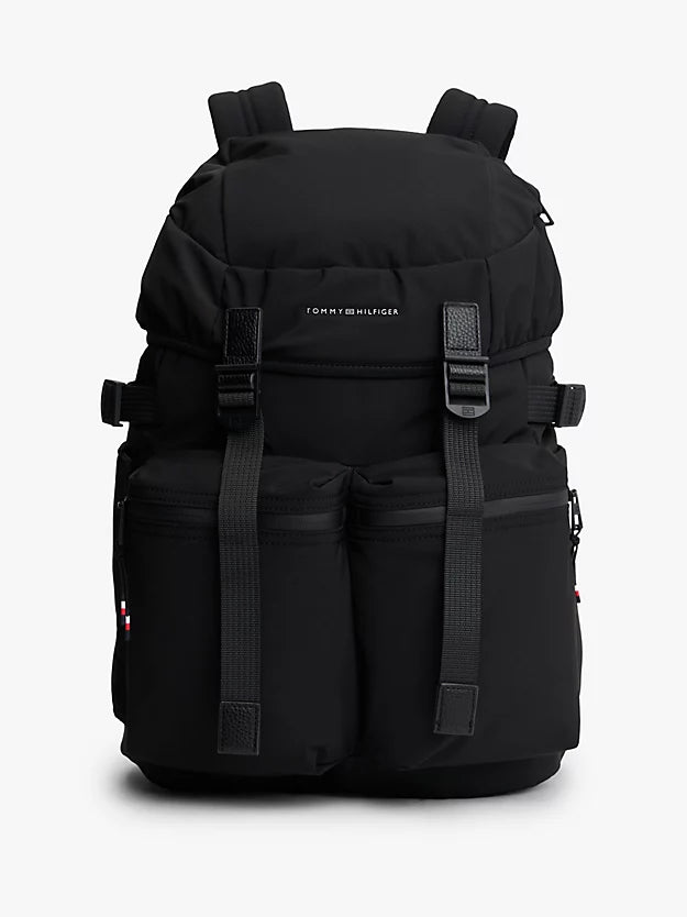 Textile Logo Travel Flap Backpack