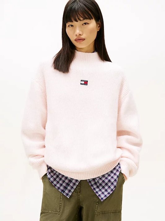 Badge Relaxed Mock Neck Jumper