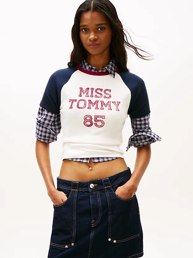 Logo Slim Raglan Sleeve T-Shirt