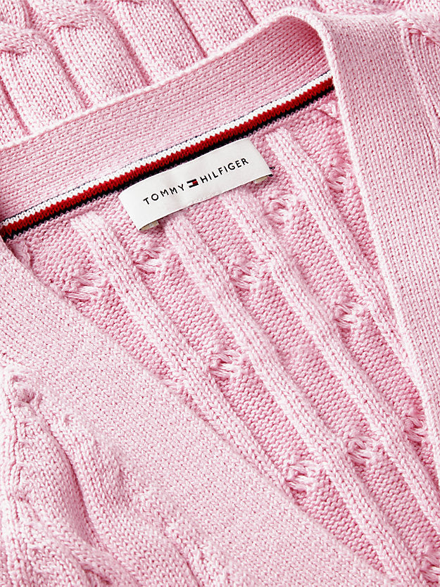 Cable Knit Slim Cap Sleeve Cardigan