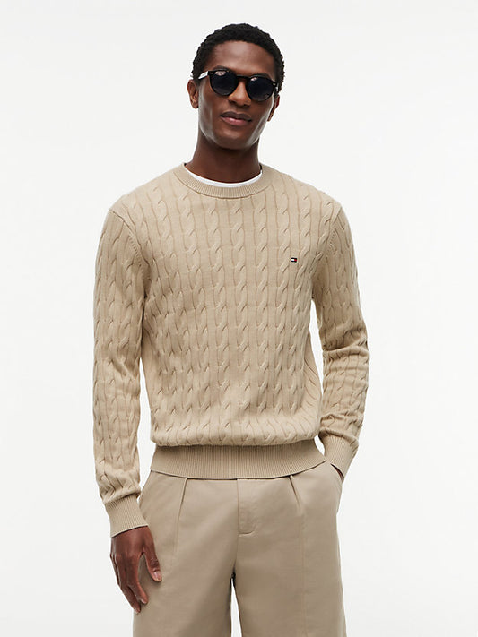 Flag Embroidery Cable Knit Jumper
