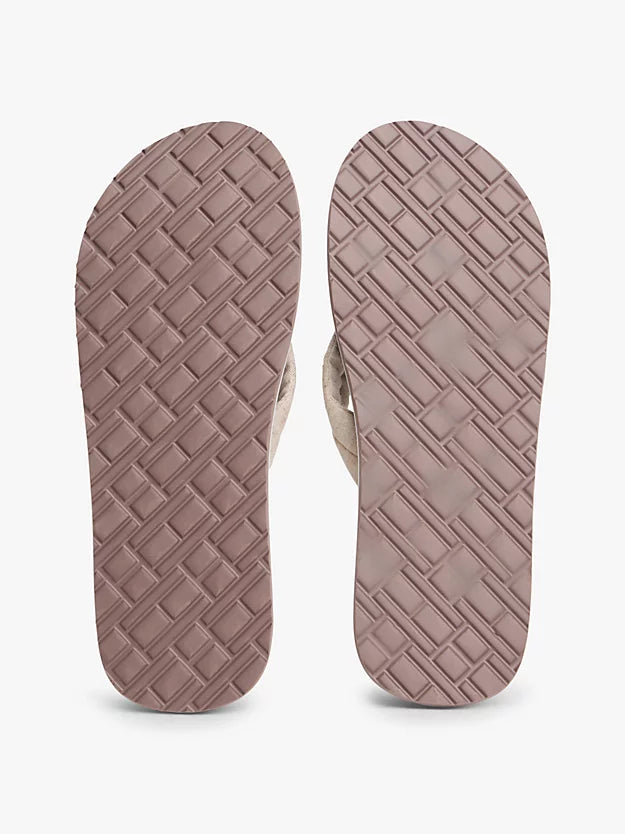 Pure Linen Chambray Jacquard Flip-Flops