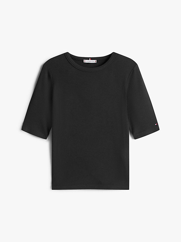 Ribbed Slim Half Sleeve T-Shirt