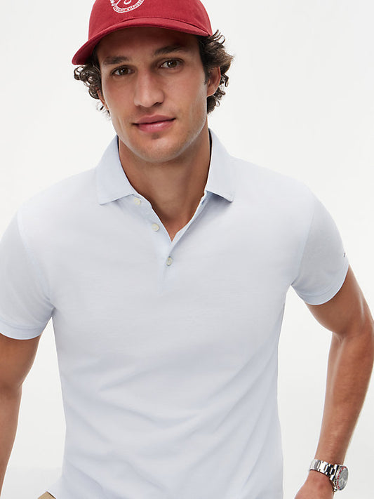 New York Label Slim Fit Wide-Spread Polo Shirt