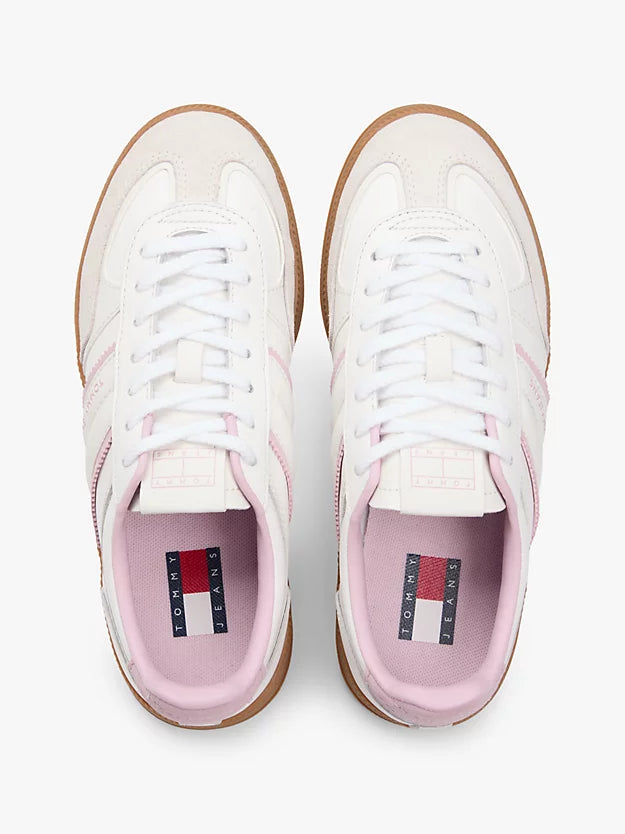 The Greenwich Leather Mixed Texture Platform Trainers