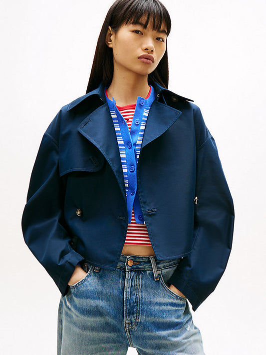 Water Repellent Relaxed Short Trench Coat