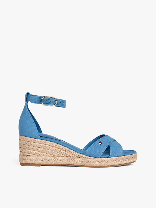 Hemp Crossover Strap Wedge Espadrilles