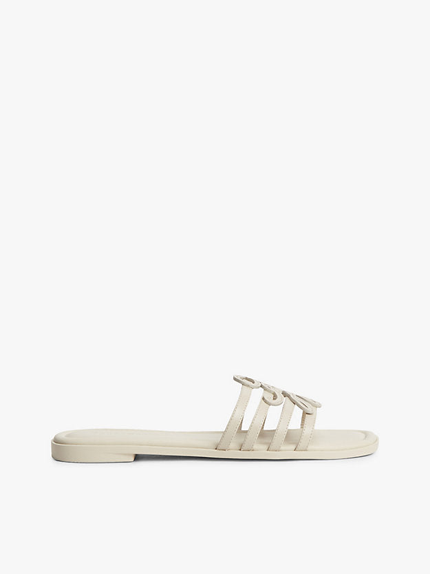Logo Strap Leather Mules