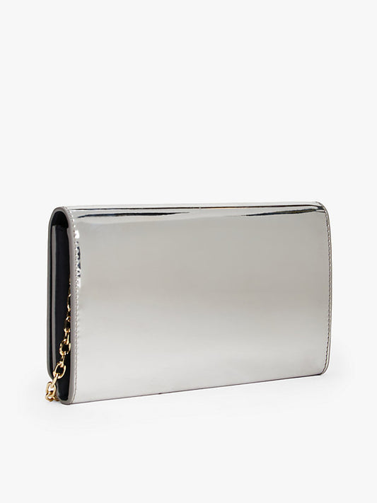 Metallic Chain Strap Clutch