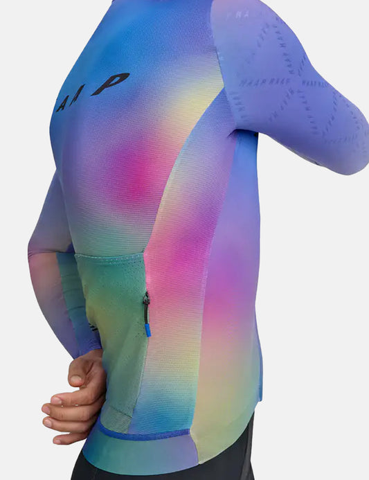 Blurred Out Pro Hex Long Sleeve Jersey 2.0 - Blue Mix