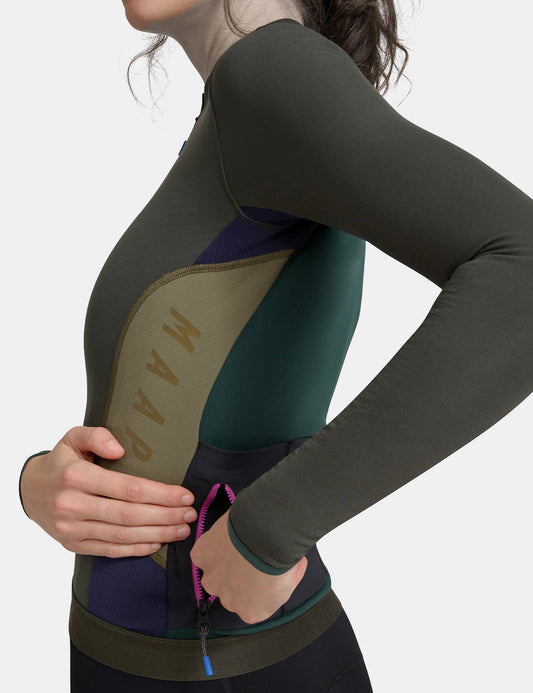 Womens Alt_Road Long Sleeve Jersey - Burnt Olive Green