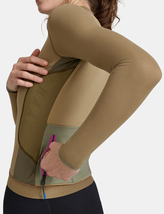 Womens Alt_Road Long Sleeve Jersey - Dark Desert Yellow