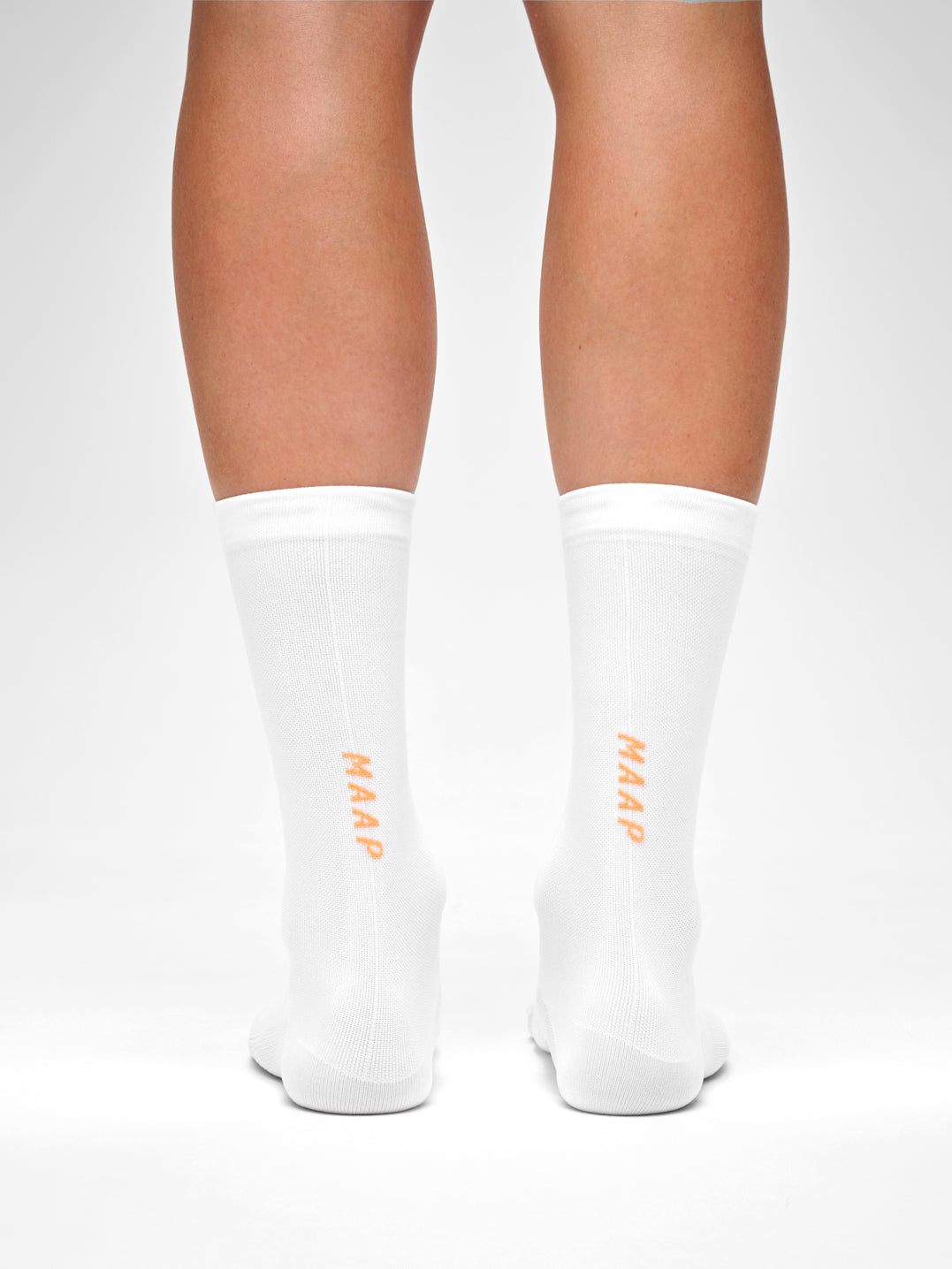 Team Sock - Long - WHITE/FADED FLUORO ORANGE