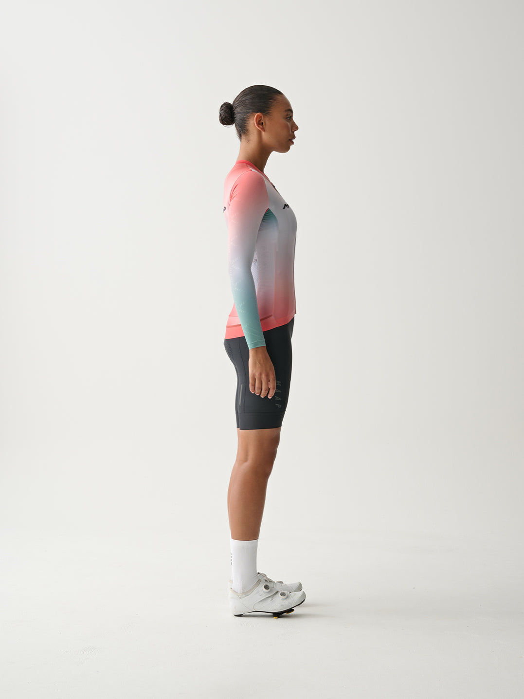Women's Blurred Out Pro Hex LS Jersey - Flame Mix