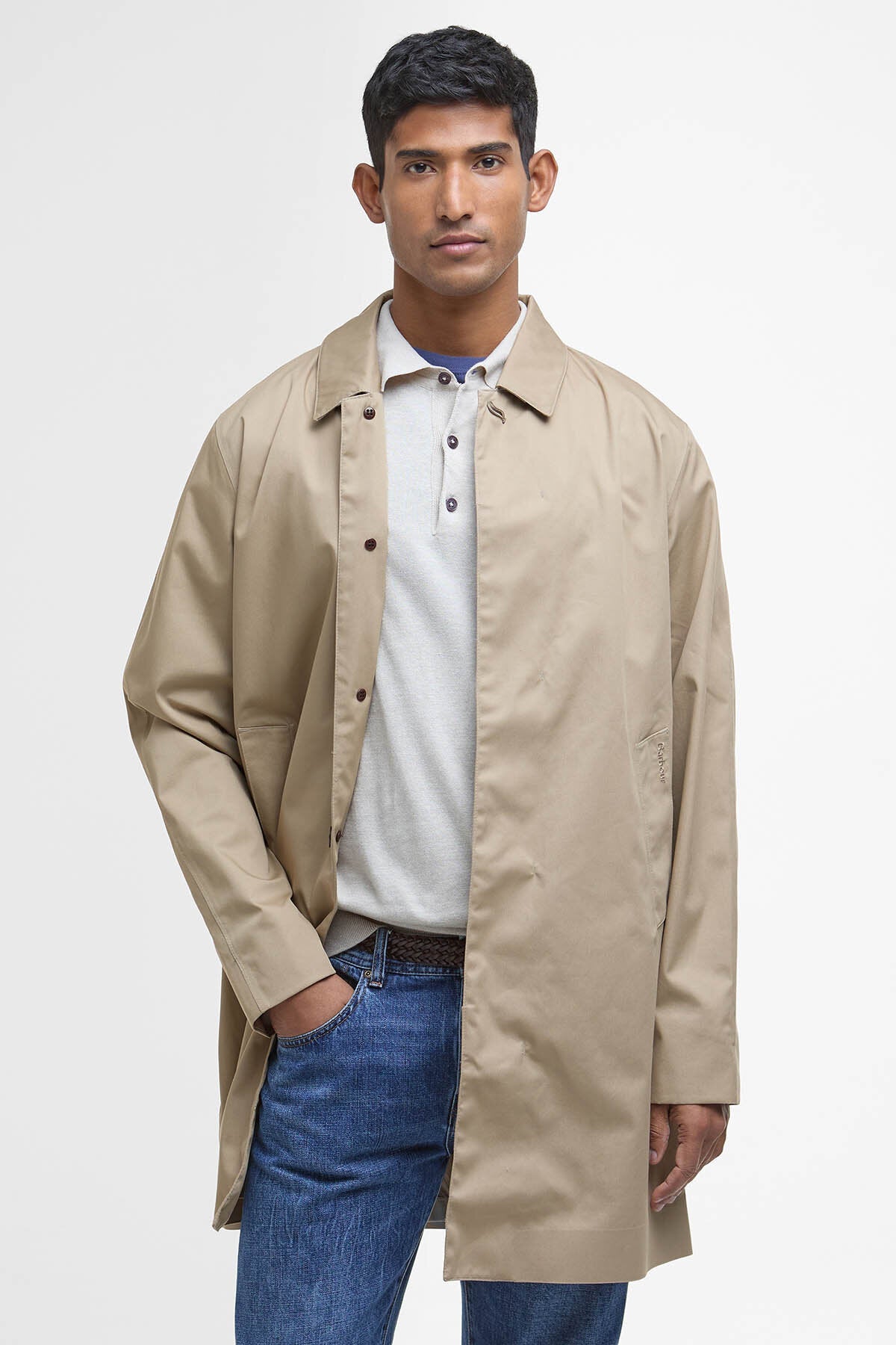 Rokig Lightweight Waterproof Mac - WASHED STONE