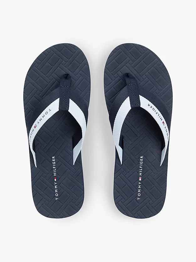 Webbing Strap Flag Embossed Flip-Flops