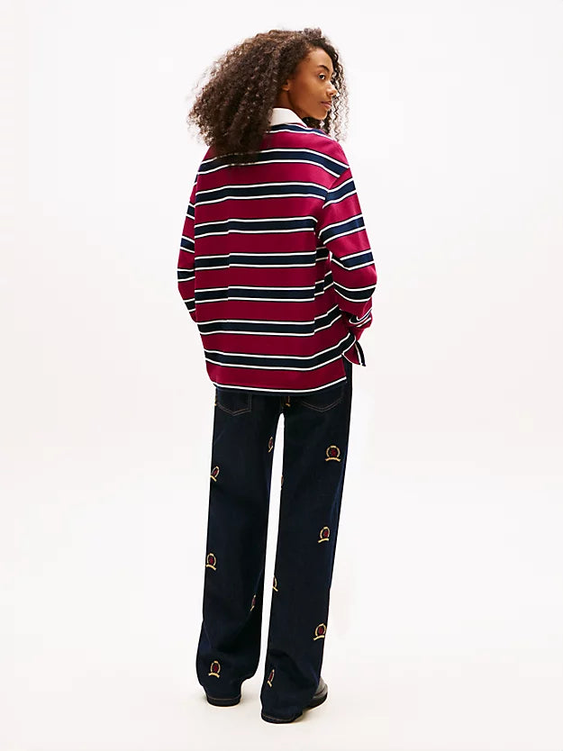 Stripe Relaxed Terry Rugby Shirt