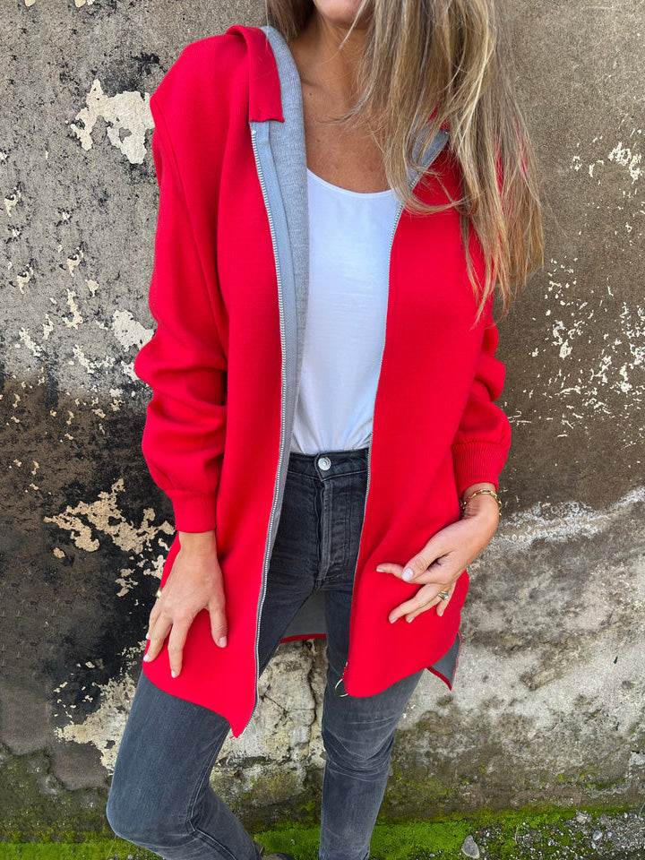 SOLDE DÉSTOCKAGE🔥 Veste décontractée à col rond zippée à manches longues