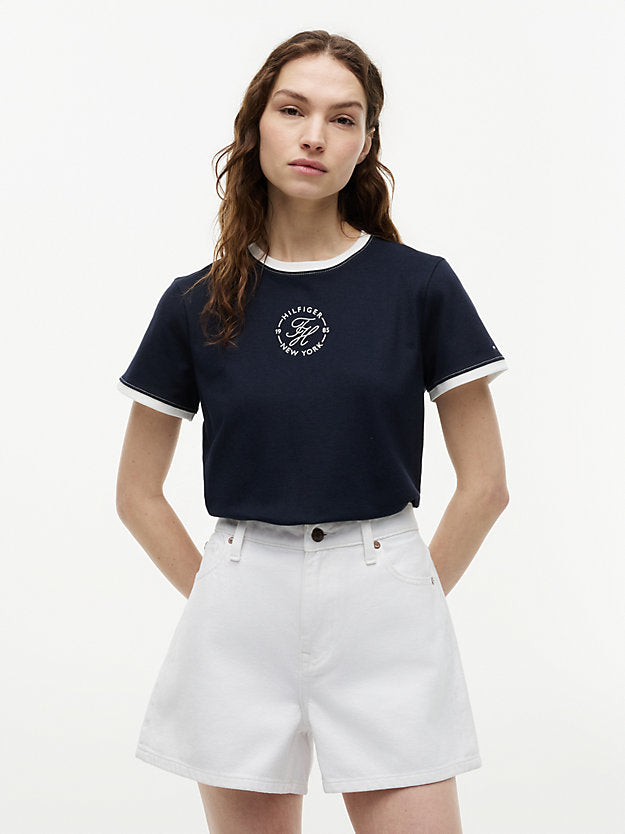 Logo Embroidery Ringer T-Shirt