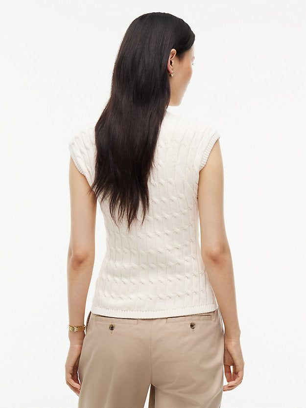 Cable Knit Slim Cap Sleeve Cardigan