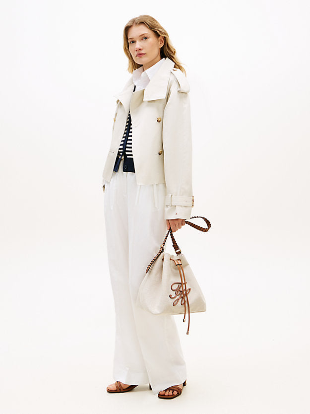 Pure Linen Canvas Bucket Bag