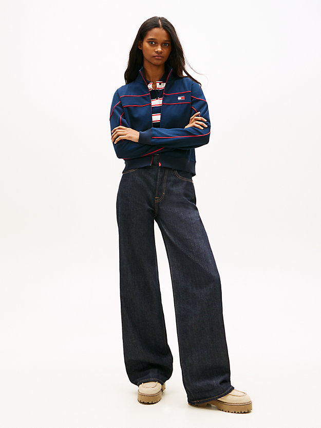 Badge Piping Zip-Thru Sweatshirt