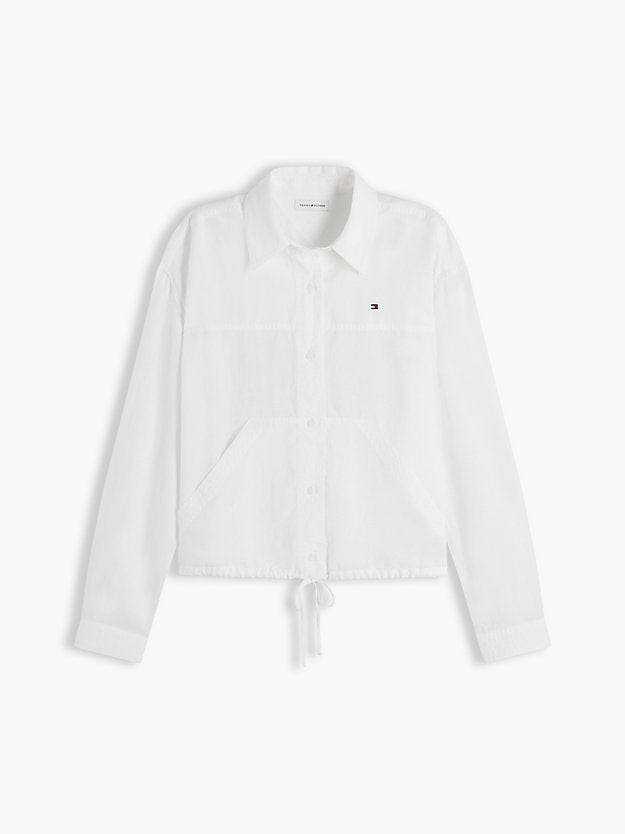 Relaxed Fit Drawstring Shirt WiLinen
