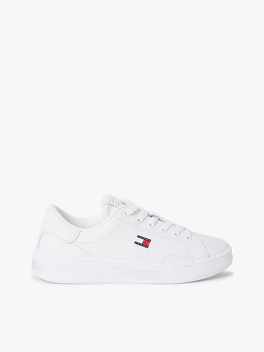 Debossed Logo Cupsole Trainers WiLeather