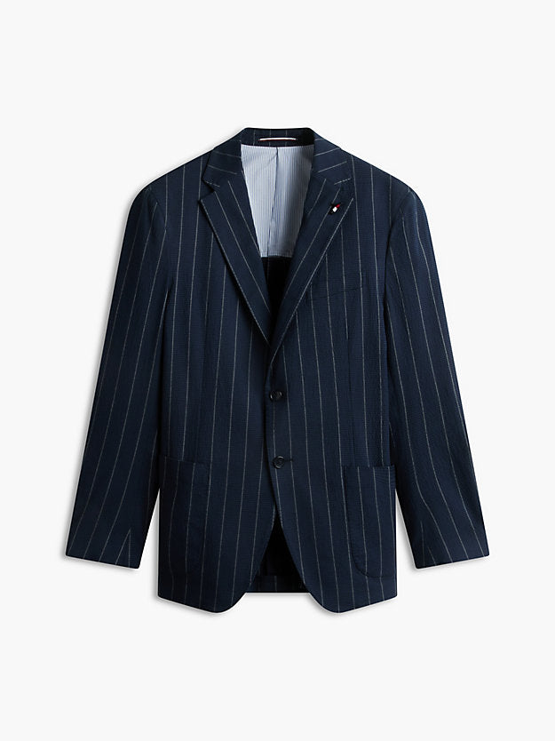 Flex Pinstripe Regular Fit Seersucker Blazer