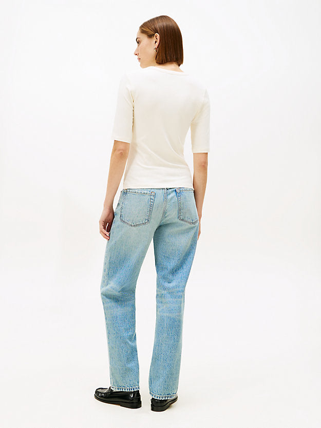 Ribbed Slim Half Sleeve T-Shirt