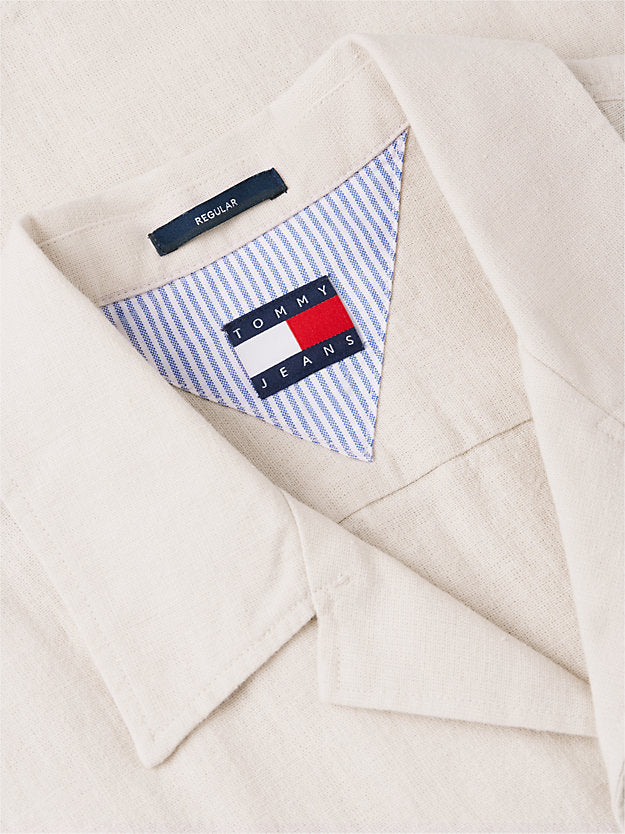 Regular Fit Linen Blend Short Sleeve Shirt